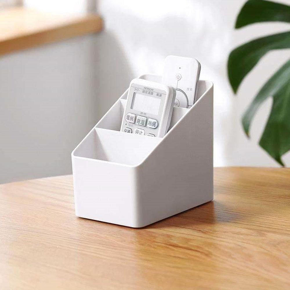 Simple Brush-Colored Ballpoint Pen Holder - PC Desk Stationery Storage Box - 3-Section Multi-functional PC Misc Rack