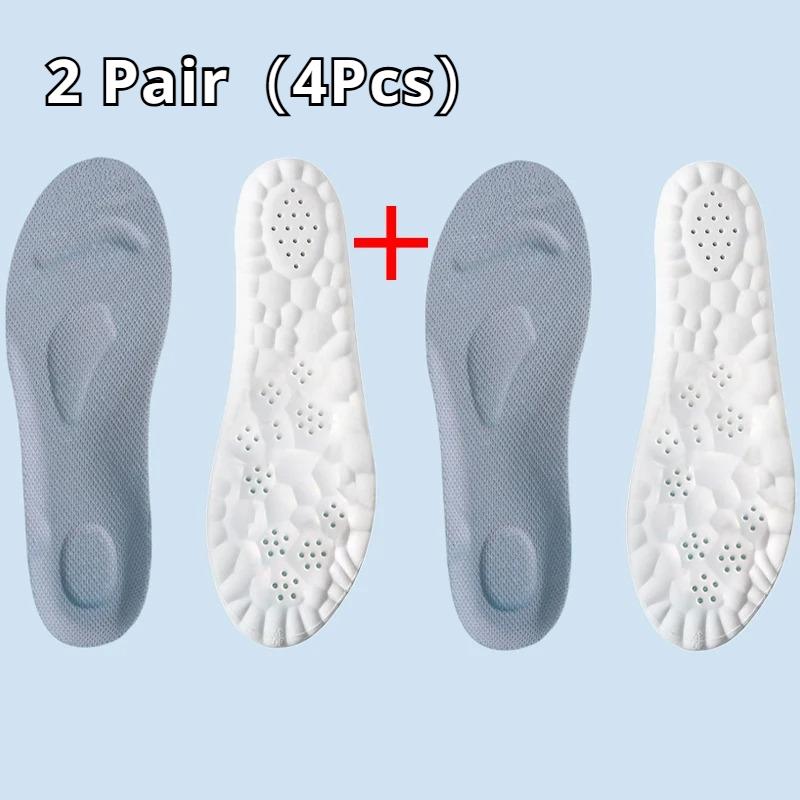 Breathable Highly Elastic Shock-absorbing Arch Support PU Latex Insoles - Memory Foam Soft Shoe Pads for Men Women Shoe Soles