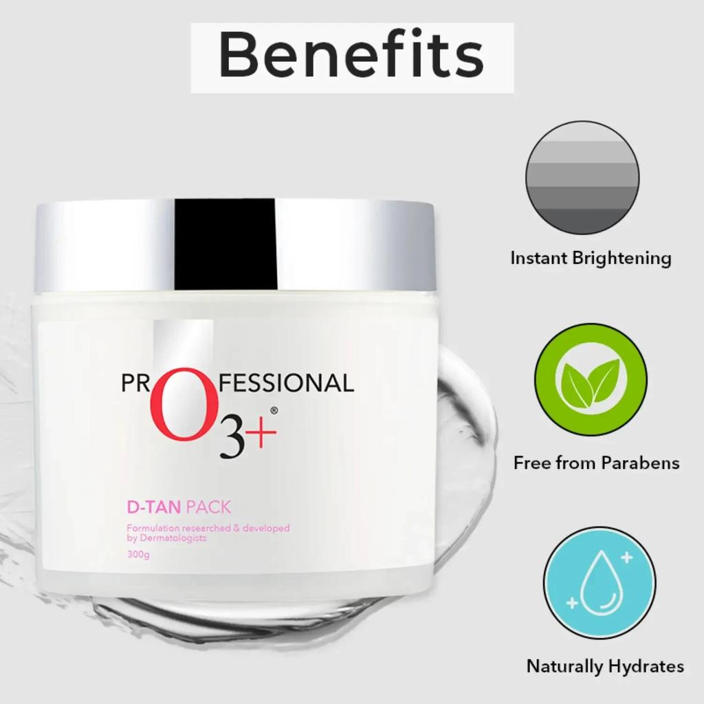 O3+ D-Tan Pack for Instant Skin Brightening and Lightening De Tan Removal