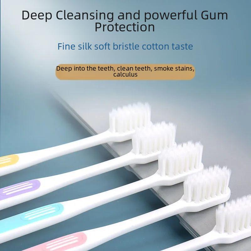 K404C Soft Bristle Toothbrush for Adults - Family Pack, Gum Protection, High-Density Small Head, Manual for Teeth Cleaning & Interdental Care.