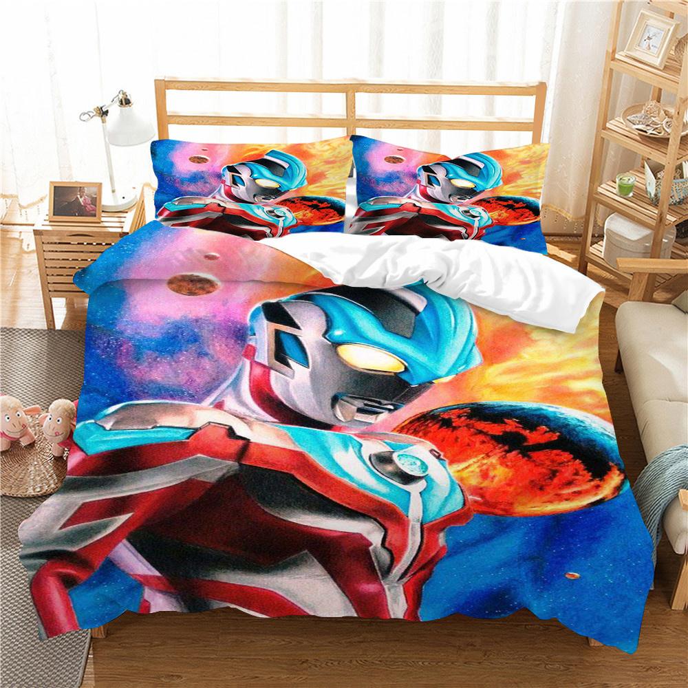 Bedding Cover Suit Ultraman Printing Teens Fashion Bedspread Polyester Pillowcase Home Textiles Duvet Cover