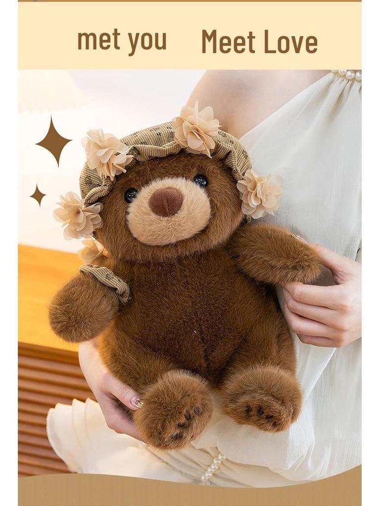 Cute Cartoon Hairband Teddy Bear Plush for Valentine's Confession Gift
