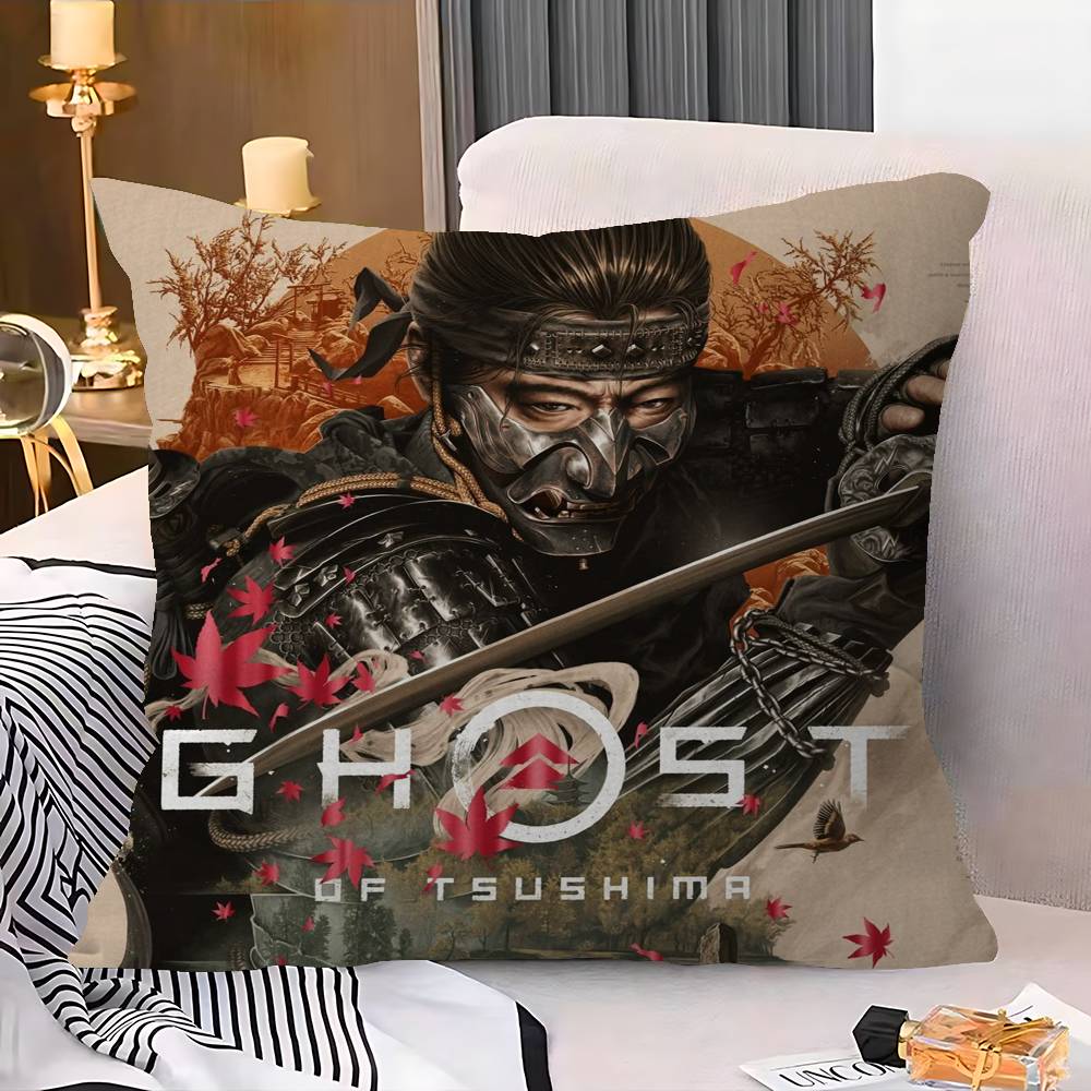 Video Game G-Ghost Of T-Tsushima Cushion Cover Polyester Sofa Cushions Decorative Throw Pillows Home Decoration Pillowcover