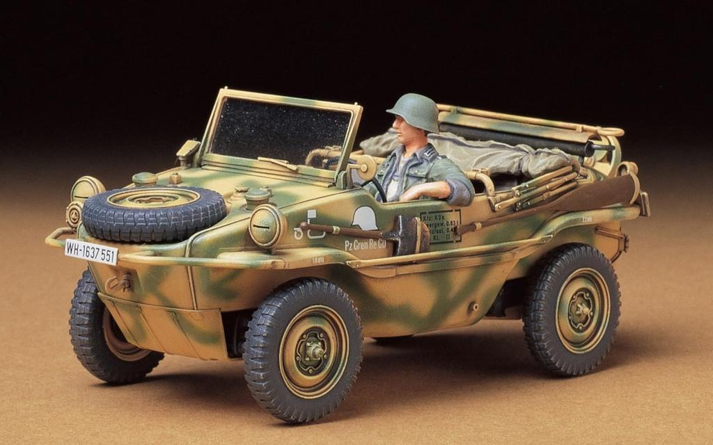 Tamiya Military Miniature Series 224 German Army Schwimmwagen 166 Plastic Model Kit 35224 1/35 No. Pkw.K2s