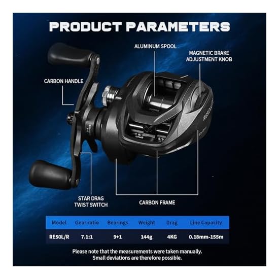Mavllos Resolute Ultralight Baitcasting Reel 7.1:1 Gear Ratio 9+1 Bearings Lure 2-22g Carbon Frame 4