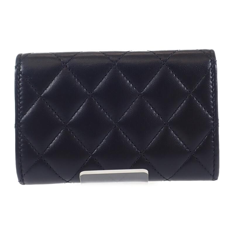 Chanel AP3813_B15723_94305 Card Case Black Lambskin Women