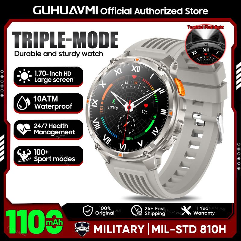 2026 New T-REX3 1100mAh Battery SmartWatch 10ATM Waterproof GPS Bluetooth Call 1.7" AMOLED HD Sports Flashlight Smart Watch Men