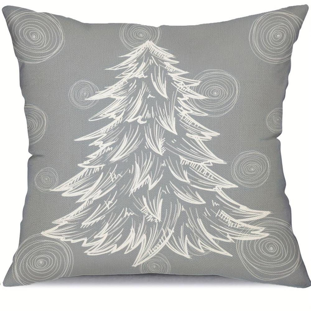 

Hello Winter & Merry Christmas Christmas Tree & Santa Hat Pattern Pillowcases Sofa room cushion cover home decoration gift 16x16Inch