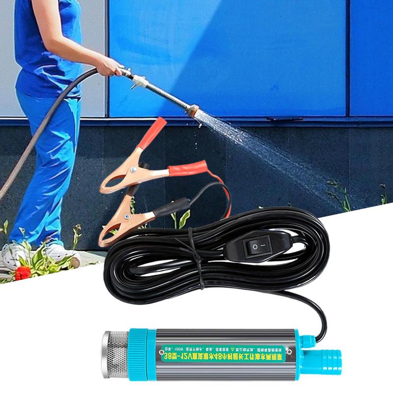 Dränkbar Pump Elektrisk Dränkbar Pump 2 Krokodilklämmor Bärbart Tankningsverktyg För Marin Bil Båt Lastbil Jordbruk