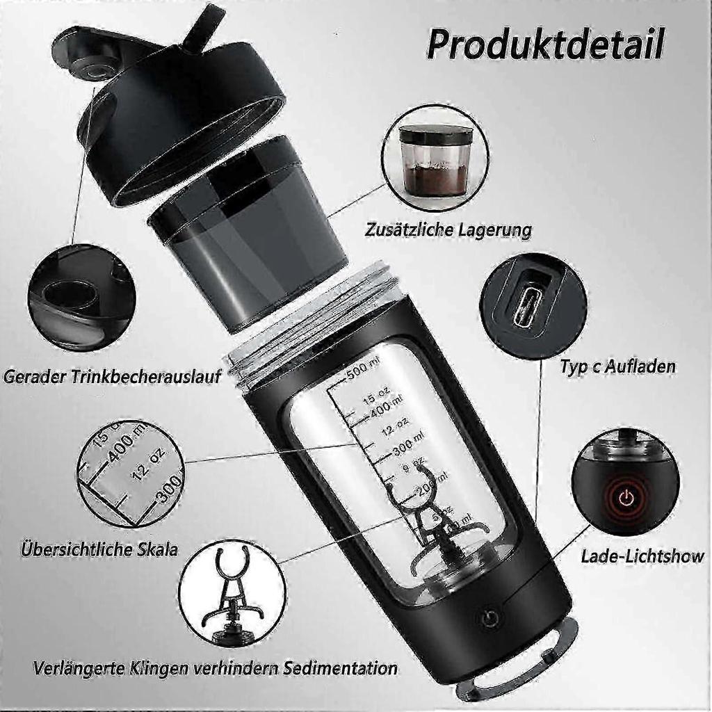 2026 New Electric Protein Shaker Bottle 650ml, USBC Rechargeable 7000 RPM SelfCleaning Mixer Pink