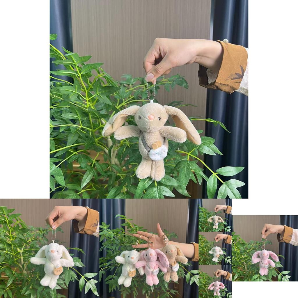 Adorable Mini Bunny Plush Toy With Soft Short Fur For Cute Backpack Accessory