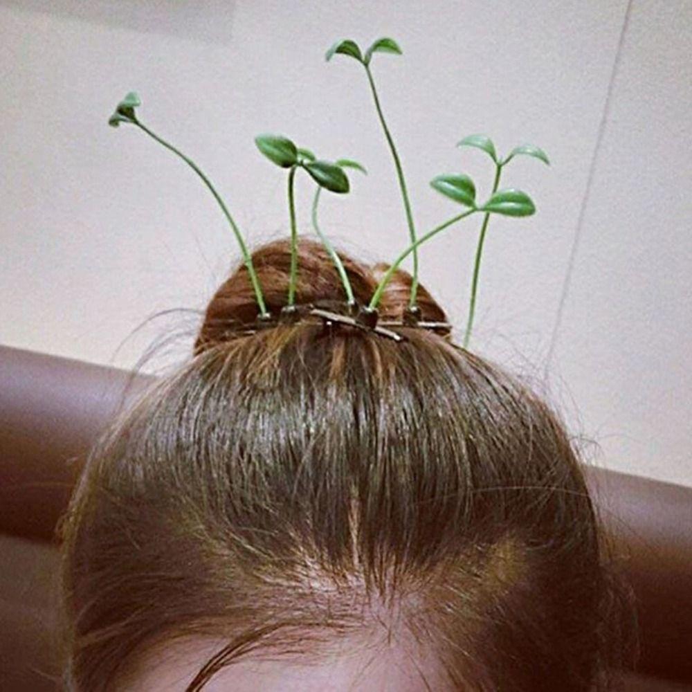 1Pair Simulation Bean Sprout Hair Clip Mushroom Cartoon Duckbill Clips Flower Plant Hairpins  Daily
