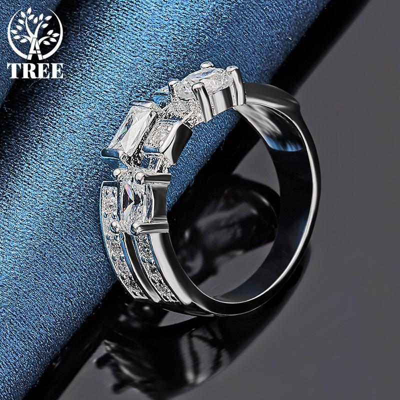 Bijuterii inel rotund pătrat AAA cu zirconiu din argint 925