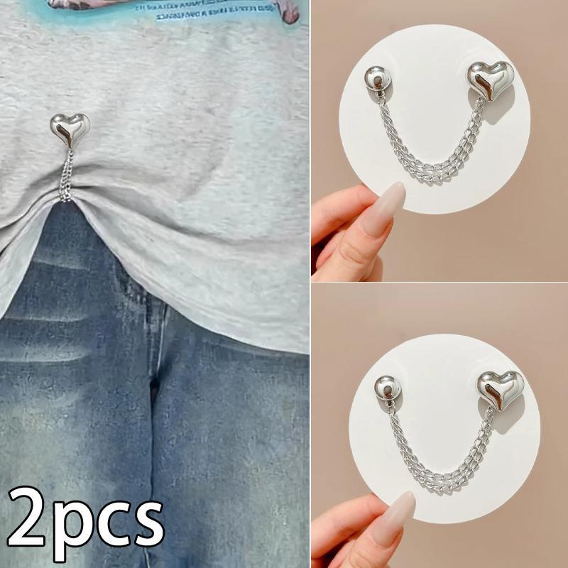 Strong Magnetic Jeans Cuff Clips Anti-Slip Grip Cute Chain Decor Adjustable Trouser Length for Casual Outdoor Walking