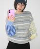 RONRON Multi Stripe Oversized Knit Gray