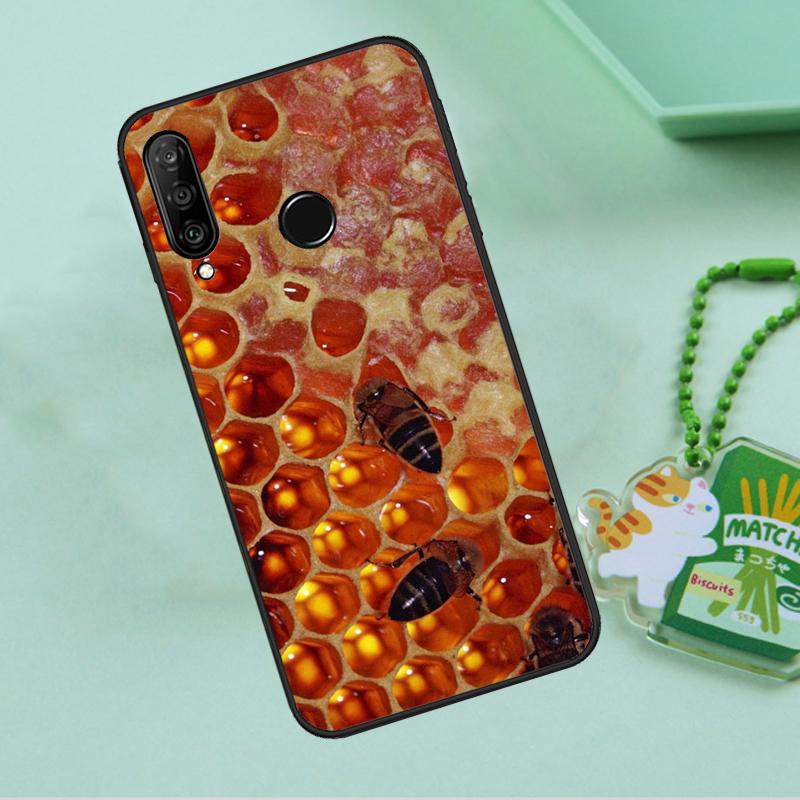 Golden Honeycomb Honey Bee For Huawei Nova 12i 12s 7i 8i 11i 9 10 SE Y90 Y60 Y70 Y72 Y61 Y91 P30 P40 Lite P60 Pro Case