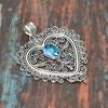 Švýcarský modrý topaz, drahokam 925 Sterling Silver ručně vyráběný okouzlující šperkový přívěsek