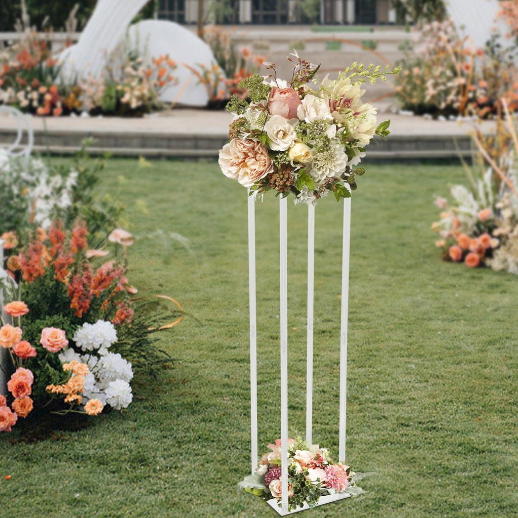 100cm Acrylic Flower Stand, 25x25x100cm Wedding Geometric Flower Vase Column, Modern Rectangular Table Centerpiece for Wedding
