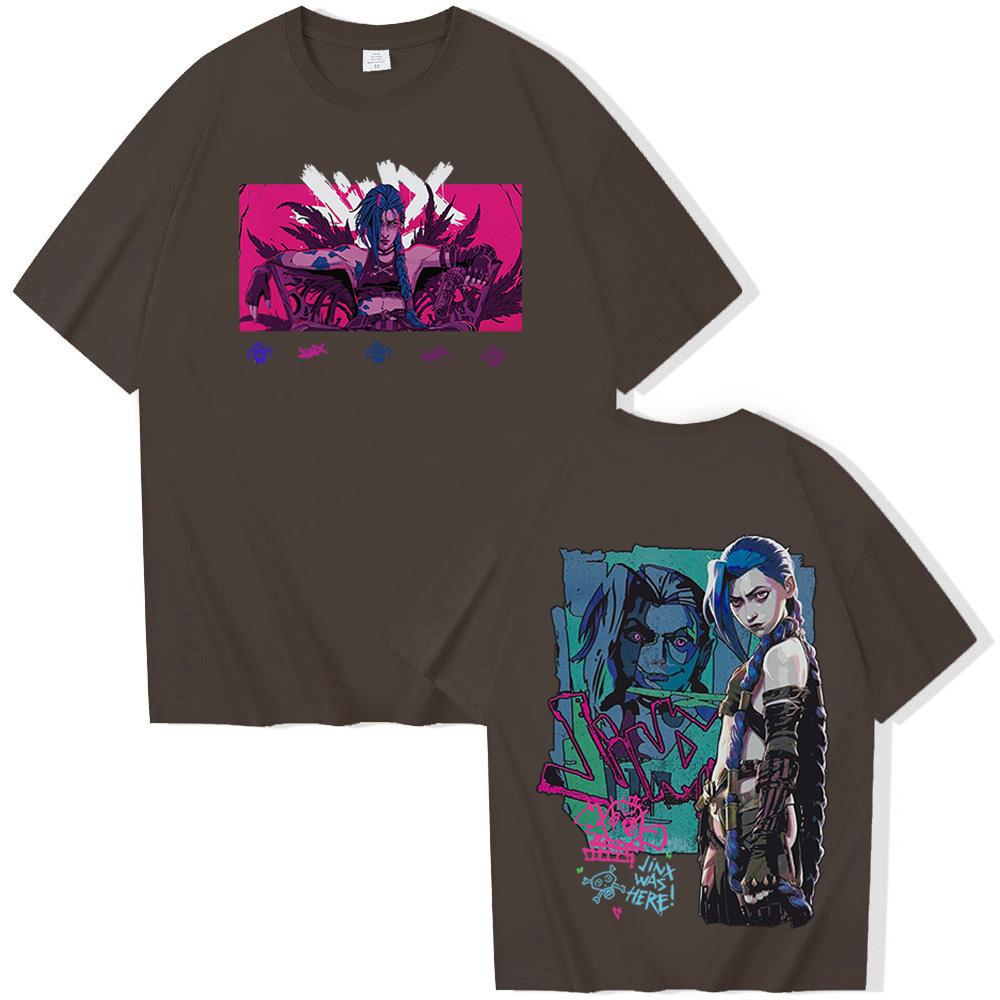 

Hot Anime Jinx-Arcane T-Shirts Unisex Harajuku O-Neck Short Sleeve Popular Music Shirts Fans Gift 4XL