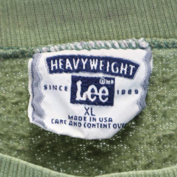 Lee 90s Old USA Made Heavy Weight Long Sleeve Sweat Trainer XL Greenish Men's Used