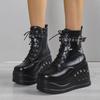 Fashion 2025 New Boots for Women Fashion Hot Sale Punk Goth Platform Heels Wedge Women's Boots Casual Goth Punk Size  Women's Shoes