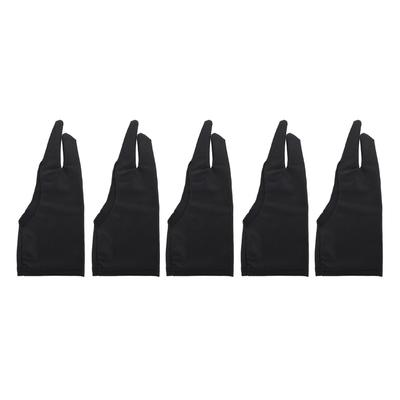 5pcs Artist Drawing Glove Right Left Hand Single Layer Two Finger Smooth Elasticity Breathable