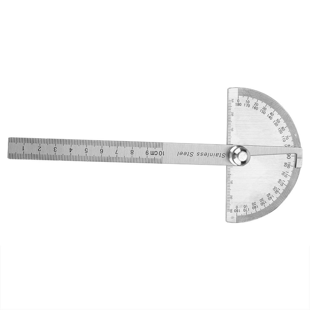 Stainless, Steel Protractor Ruler With180 Degree Rotation, Easy To Use, Clear Markings for Angle Measurement