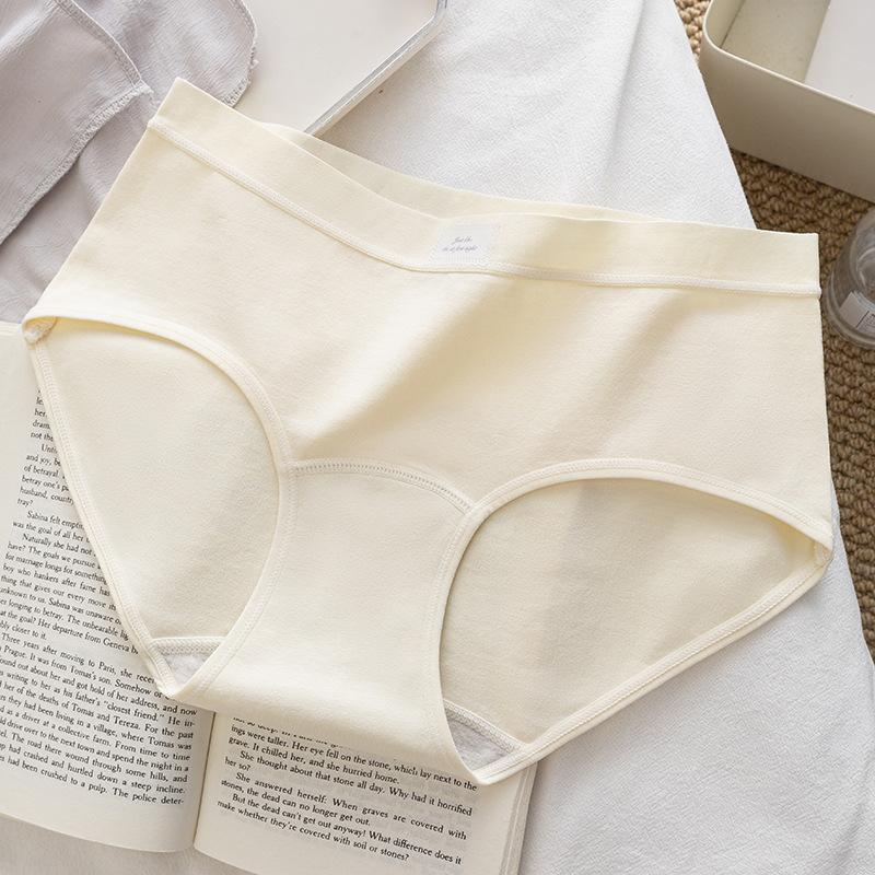 Damen Baumwolle Frühling und Herbst Mid-Waist 10A Antibakterieller Zwickel Slips