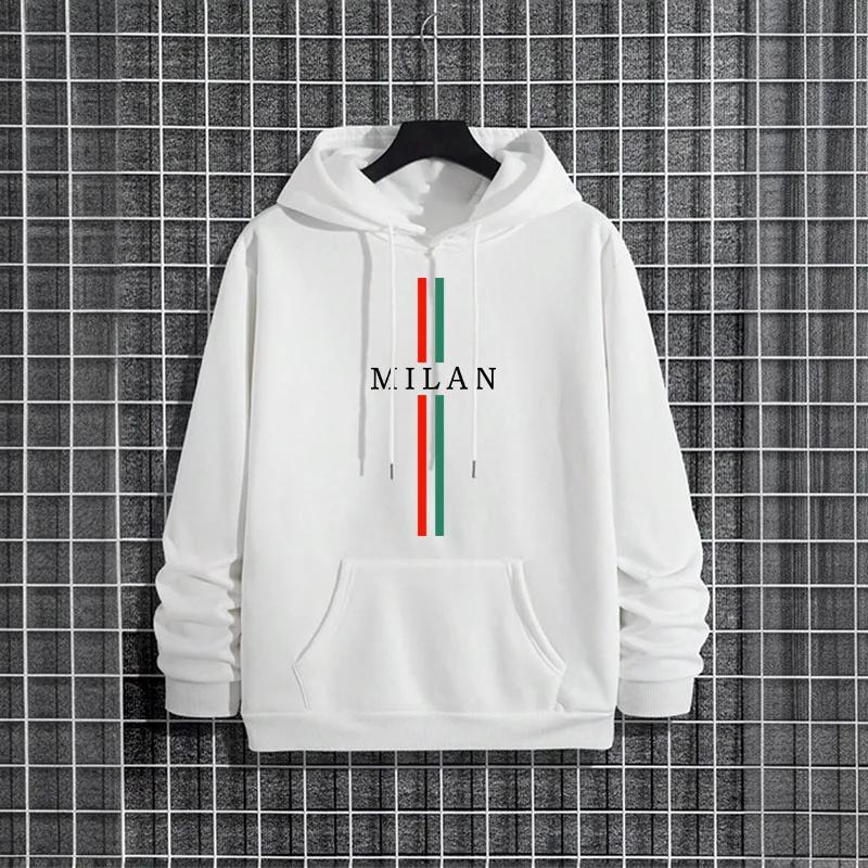 Male Hip Hop Trendy Casual Sporty Hoody Outerwear 2025 Italy Milan Fashion Hoodies Mens Urban Streetwear Hooded Sweatshirt