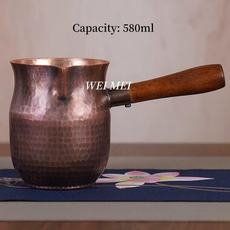 Tazza da Caffè in Rame Puro Vintage da 800 ml, Martellata Fatta a Mano Spessa Tazza da Acqua per la Colazione, Tazza da Tè con Manico Stoviglie