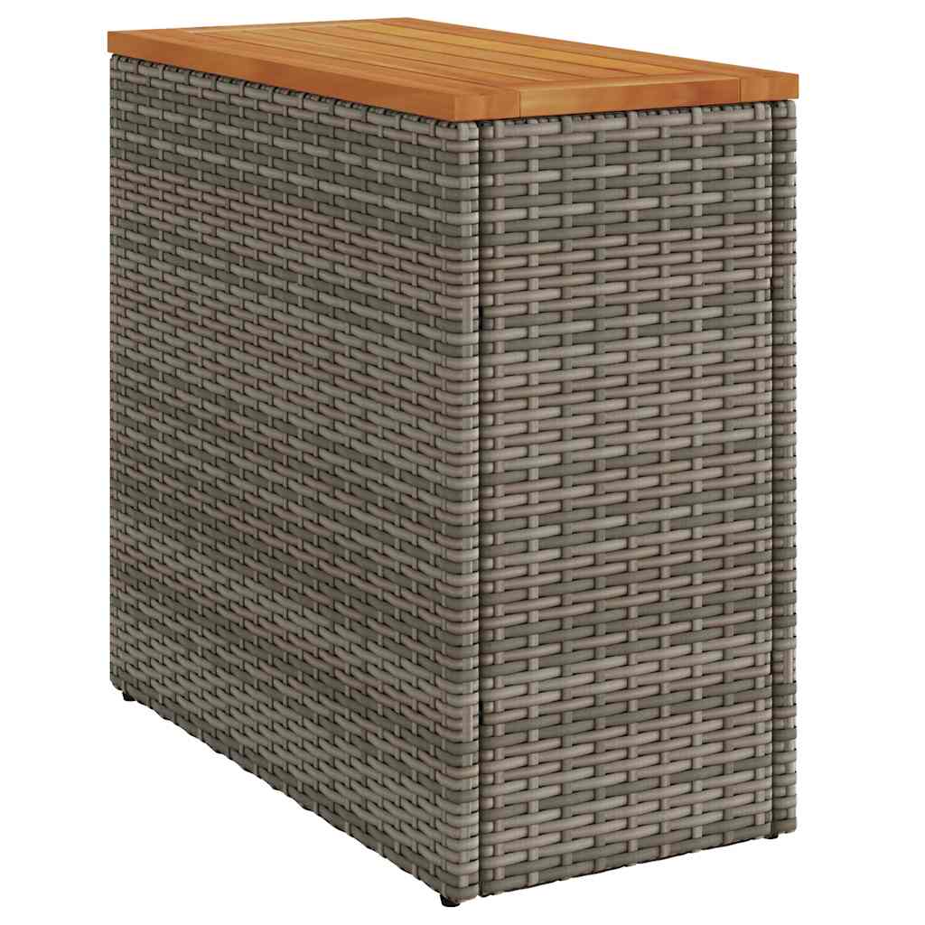 Vidaxl Stolik Ogrodowy Z Drewnianym Blatem, Szary, 58X27,5X55 Cm