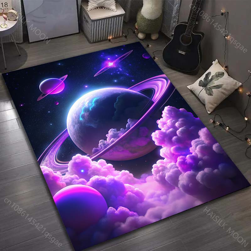 1PC Universe Planet Solar System Print Carpet for Living Room Bedroom Sofa Doormat Decor Area Rug Non-slip Floor Mat for Gifts