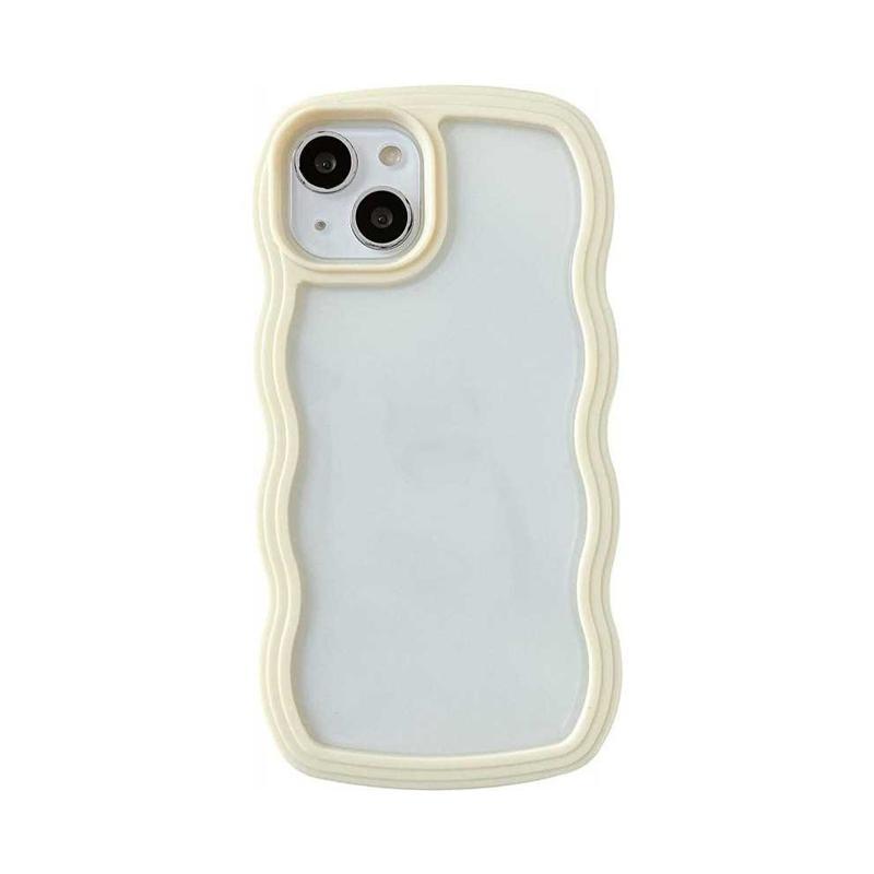 Simple Fashion Wave Frame Clear Shockproof Back Cover For iPhone 16 Pro Max 15 14 Plus 13 12 11 17 Pro Max 17 Air Case