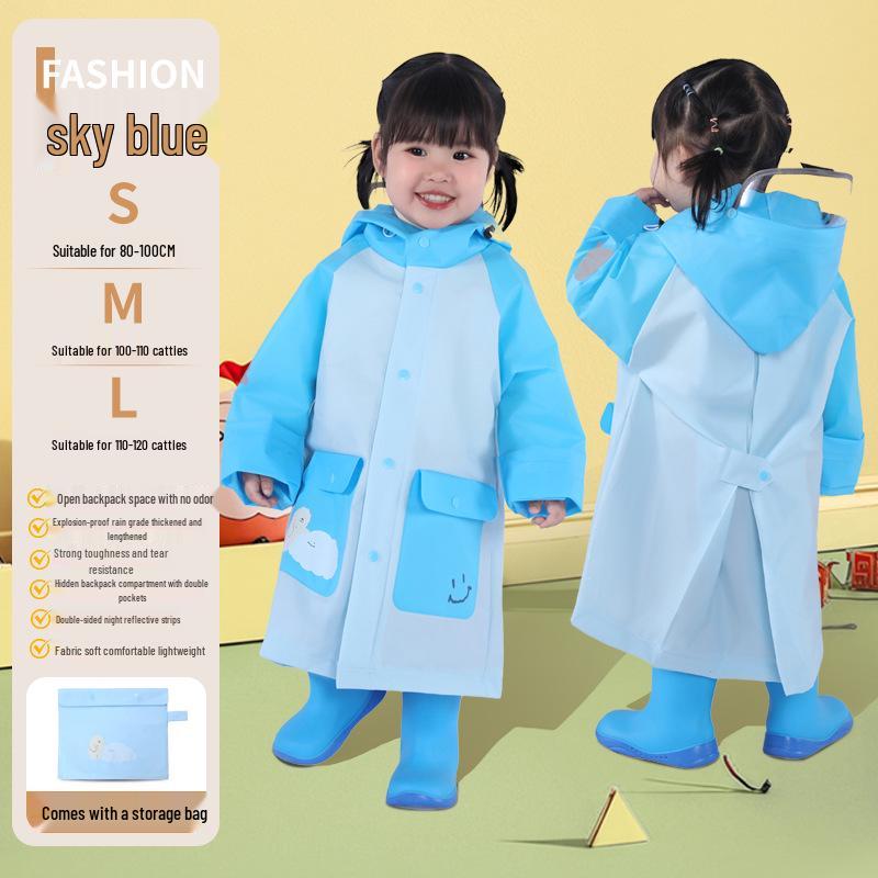 Full-Body Cartoon Rain Poncho for Boys & Girls - Perfect for Primary and Kindergarten Students