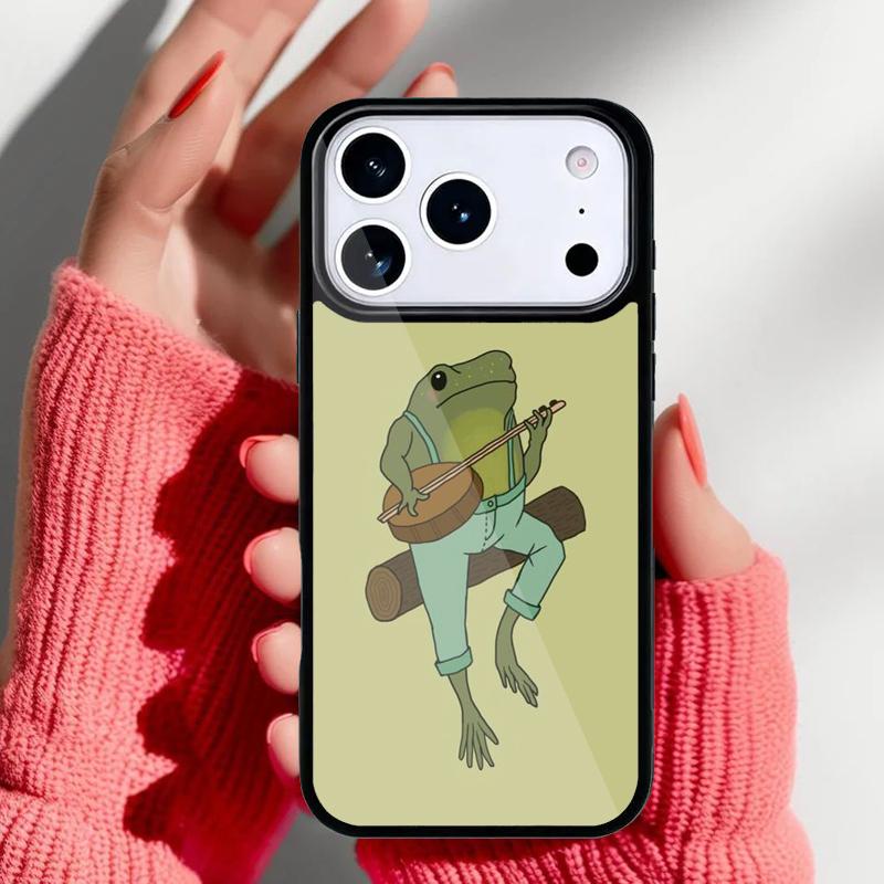 Cute Kawaii Frog Phone Case for iPhone 17 16 15 14 13 Pro Max Back Cover for 12 11 Pro Coque