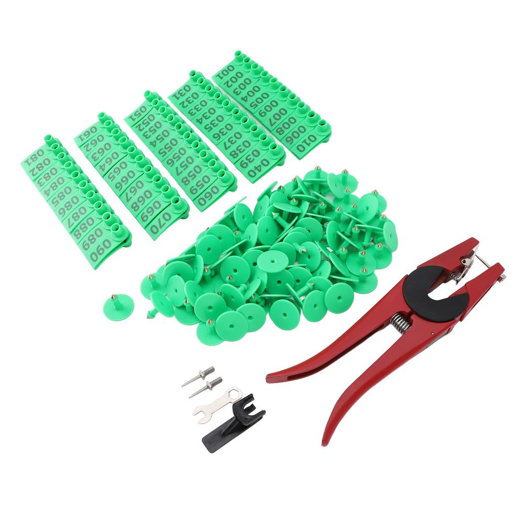 Ohrmarken- und Zangenset Vieh-Ohrmarkenzange und leuchtende Farben Rinderohrmarken für den Bauernhof