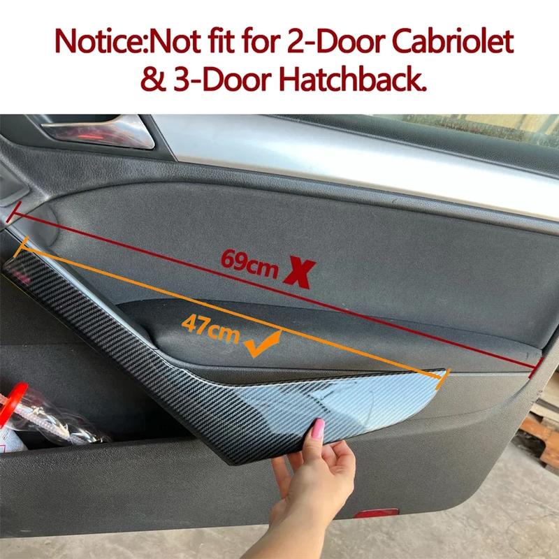 Car Interior Door Black/Silver Left Right Handle Cover Trim for VW Golf 6 MK6 2009 2010 2011 2012 2013 5K4868039A 5K4868040A