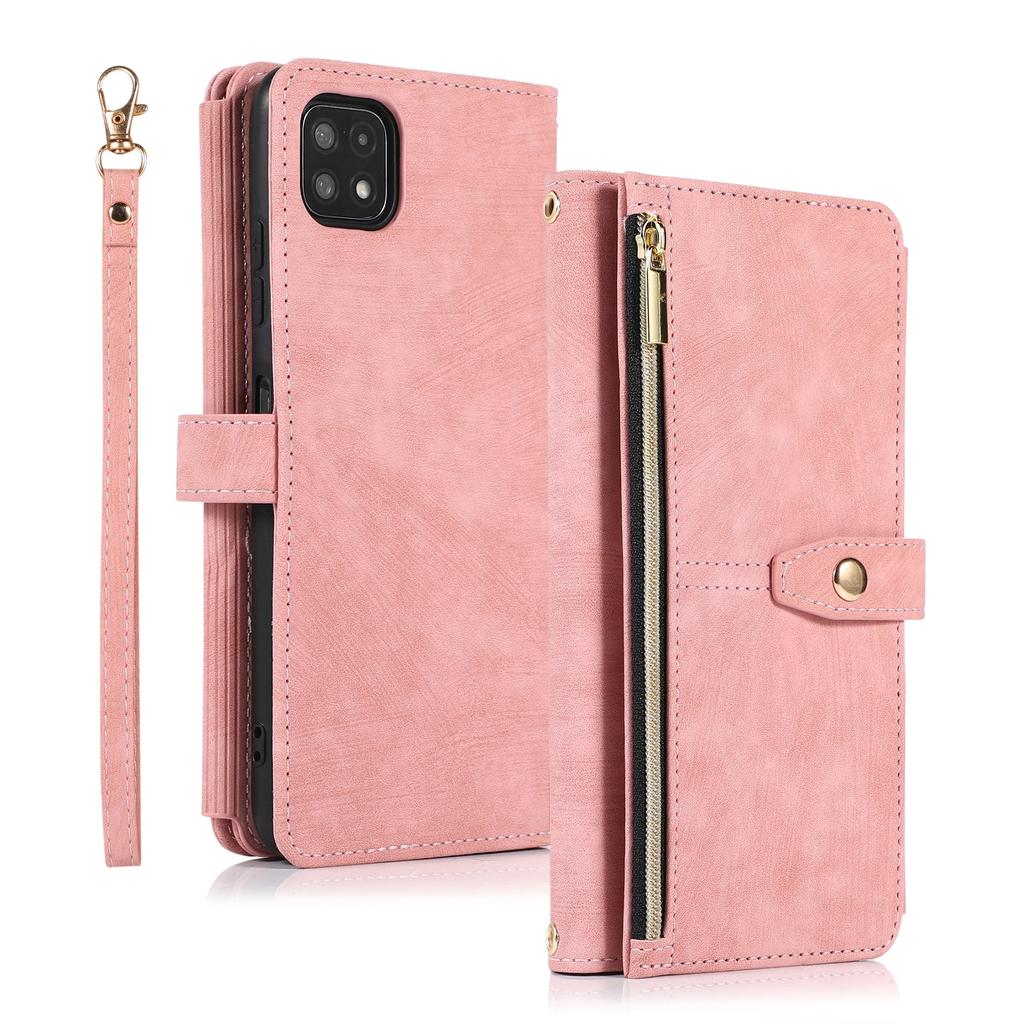 Crossbody Leather Zipper Cards Solt Wallet Case For Samsung Galaxy A54 A14 A34 A23 A12 A53 A52 S23 Ultra S22 S21 FE Pocket Cover