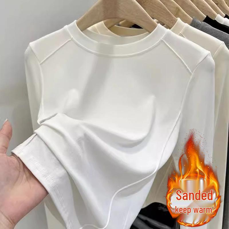 

Petite Slimming Long Sleeve Warm Brushed Base Shirt with Curved Hem M