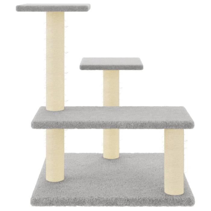 VidaXL Cat Tree with Sisal Scratching Posts Light Grey 61 Cm 172086