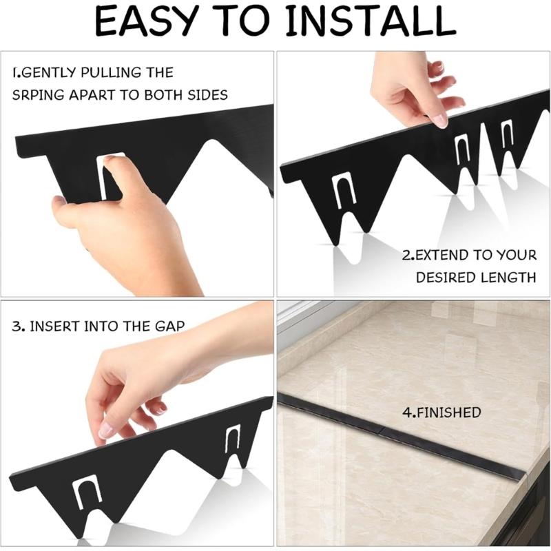 Pair  Kitchen Stove Counter Gaps Cover Steel Oven Gaps Shielding Easy Clean Ranges Side Fillers Stove Side Gaps Fillers Set