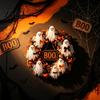 Kürbis-Netz-Geisterkranz Halloween Boo Kranz, Gruselige Türhänge-Dekoration mit Kürbissen Balkon Festlich Und Spinnweben für Veranda,
