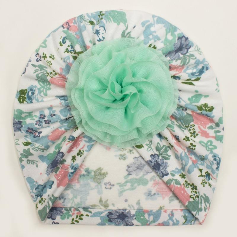 New Children's Flower Creative Printing Hat, Summer Thin Cute Soft Baby Hat, Baby Headscarf