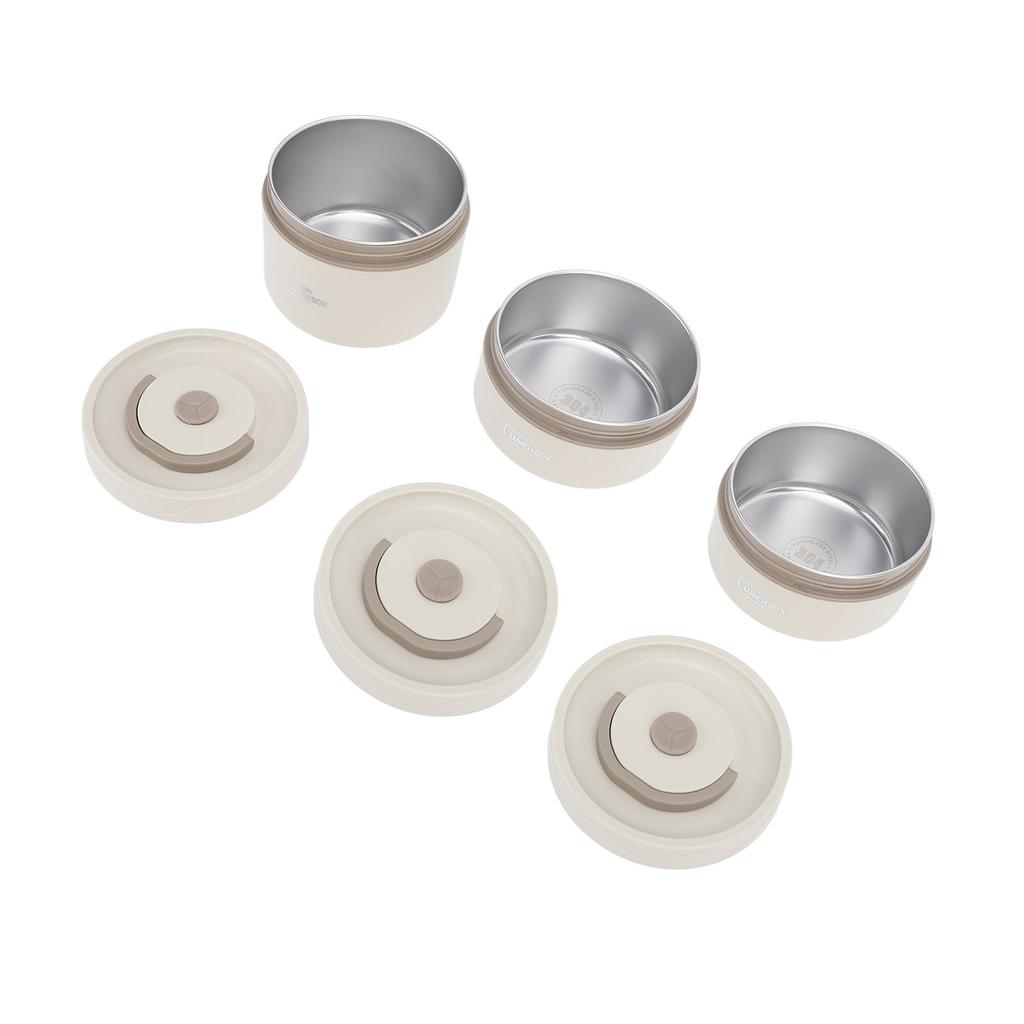 Insulated Lunch Container 304 Stainless Steel Leakproof Portable Round Thermal Bento Box with Lid and Thermal Bag