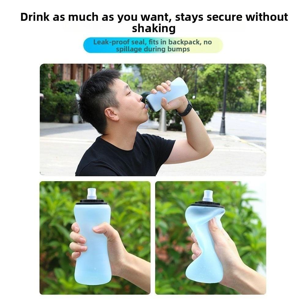 Food Grade Silicone Foldable Water Bottle 350ml Capacity Travel Foldable Cup Mountain Biking