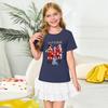 Girls' Round Neck Short Sleeves Christmas Witch  Group Print Casual Short Sleeves