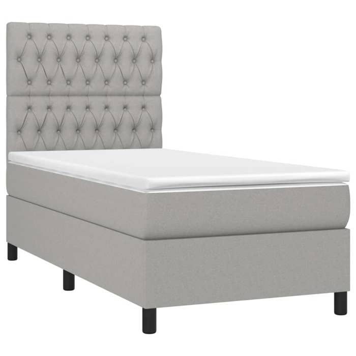 VidaXL Slatted Bed Base with Mattress and LED, Upholstered Bed, Single Bed, Adult Bed for Interior Bedroom, 3135093