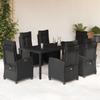 VidaXL 7-Piece Garden Dining Set with Cushions, Table and Chairs with Adjustable Backrest, Outdoor Furniture, 3212892