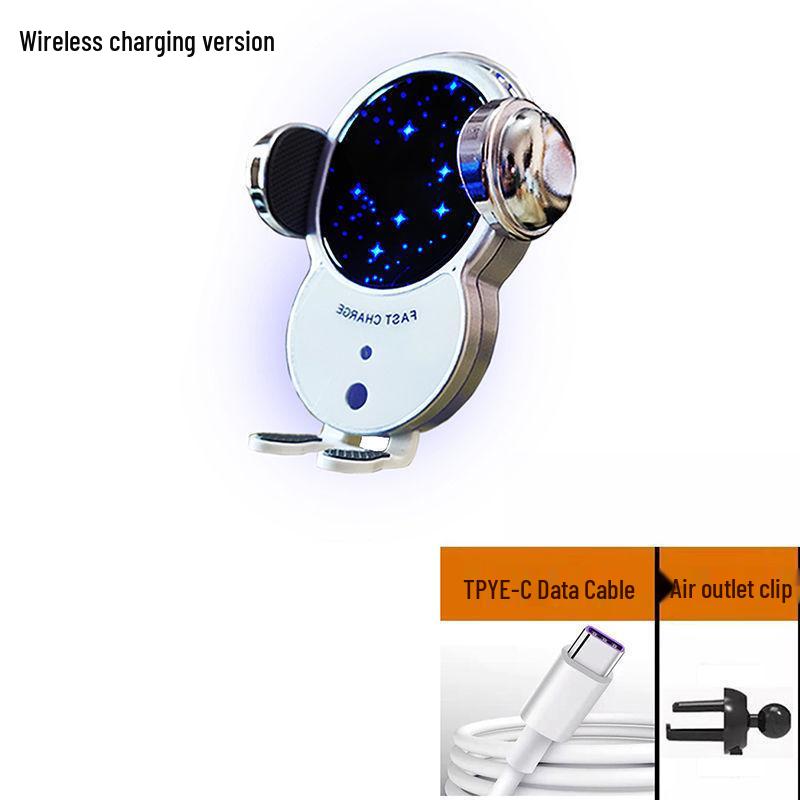 

Automatic Induction Car Phone Holder & Wireless Charger for Air Vent Navigation With wireless charging