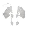 Women Fashion Dangle Earrings Ginkgo Leaf Fan Shape Earrings Vintage Boho Textured Dangle Earrings Jewelry Gifts for Her